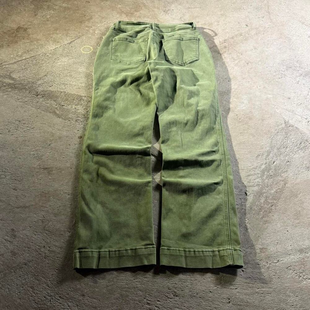 Olive Green Wide Leg Boot Cut Pants